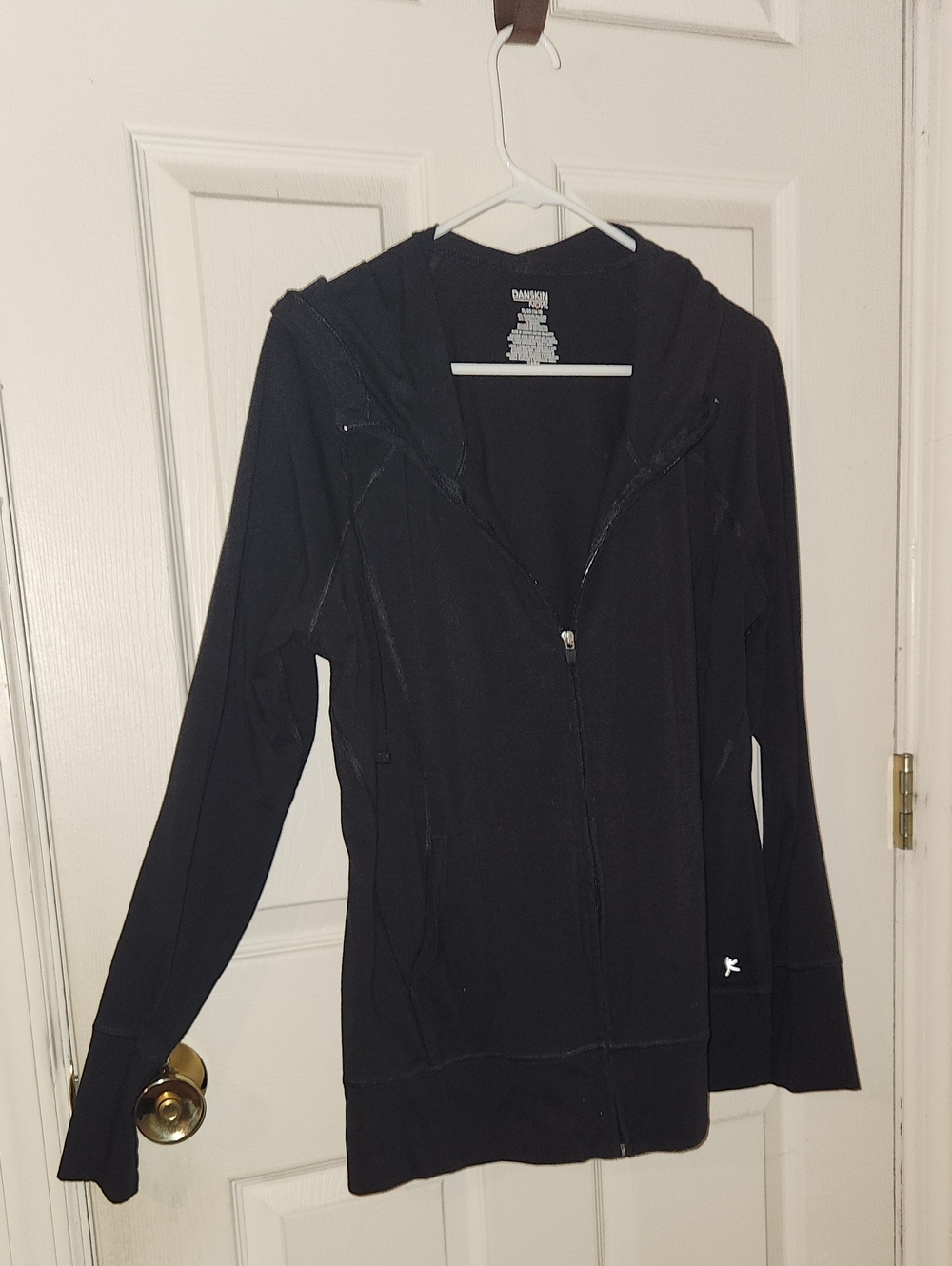 Danskin Black Full-Zip Hoodie Jacket with Hood